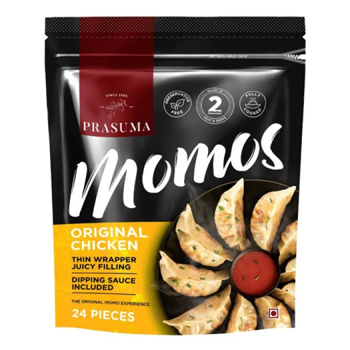 Prasuma Original Chicken Momos Pack of 24 pieces