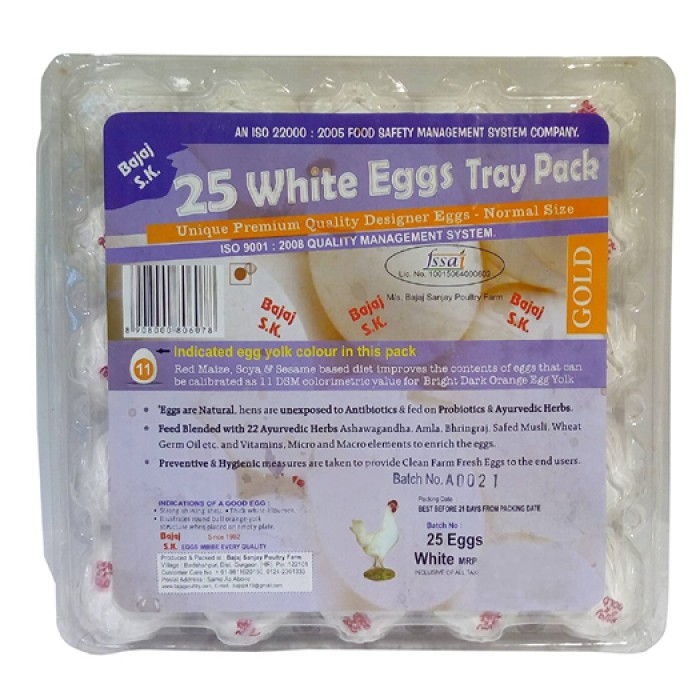 Bajaj White Egg Pack of 25 Piece